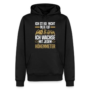 Bergsteiger Wandern Wanderer Klettern Bergsteigen - Männer Premium Bio Hoodie - Schwarz - Vorne - Nico (187cm)
