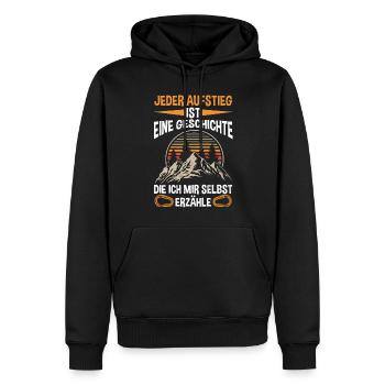 Alpiniste, Randonnée, Randonneur, Escalade, Alpinisme - Sweat à capuche Premium bio Homme - noir - Devant - Nico (187cm)