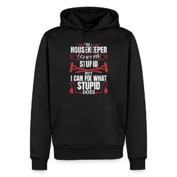 Drôle Femme De Ménage Dire Femme De Ménage Citation Maison K - Sweat à capuche Premium bio Homme - noir - Devant - Nico (187cm)