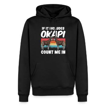 Lustiger Tierpfleger Okapi-liebhaber - Männer Premium Bio Hoodie - Schwarz - Vorne - Nico (187cm)