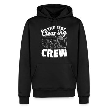La meilleure équipe de nettoyage - Femme de ménage Concierge - Sweat à capuche Premium bio Homme - noir - Devant - Nico (187cm)