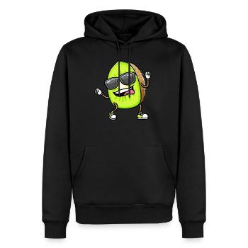 Kiwi dansant avec des lunettes de soleil - Sweat à capuche Premium bio Homme - noir - Devant - Nico (187cm)