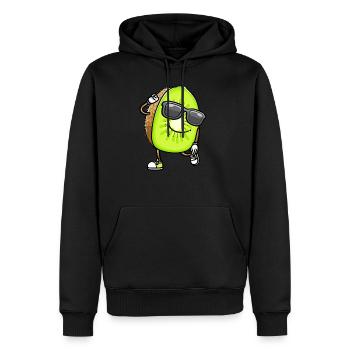 Kiwi dansant avec des lunettes de soleil - Sweat à capuche Premium bio Homme - noir - Devant - Nico (187cm)