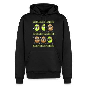 Kiwi dansant avec des lunettes de soleil - Sweat à capuche Premium bio Homme - noir - Devant - Nico (187cm)