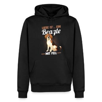 Hund Beagle - Männer Premium Bio Hoodie - Schwarz - Vorne - Nico (187cm)