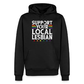 Lesbian Gifts - Männer Premium Bio Hoodie - Schwarz - Vorne - Nico (187cm)