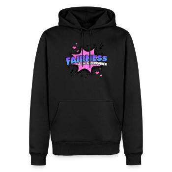 Fairness Ist Meine Superkraft Eigenschaft - Männer Premium Bio Hoodie - Schwarz - Vorne - Nico (187cm)