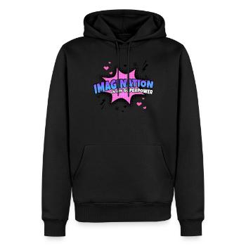 L’imagination est mon trait de caractère de superpouvoir - Sweat à capuche Premium bio Homme - noir - Devant - Nico (187cm)