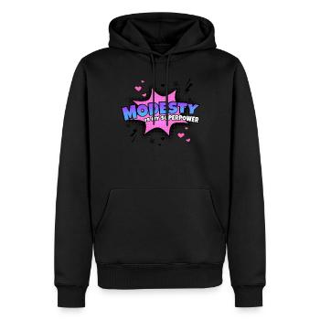 Bescheidenheit Ist Meine Superkraft Eigenschaft - Männer Premium Bio Hoodie - Schwarz - Vorne - Nico (187cm)