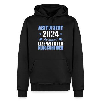 Abiturient 2024 Abschluss bestanden Abitur - Männer Premium Bio Hoodie - Schwarz - Vorne - Nico (187cm)