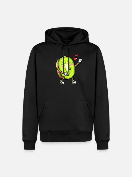 Kiwi fruit Kawaii émoticône - Sweat à capuche Premium bio Homme - noir