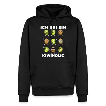 Kiwi Fruit Kiwiholic - Sweat à capuche Premium bio Homme - noir - Devant - Nico (187cm)