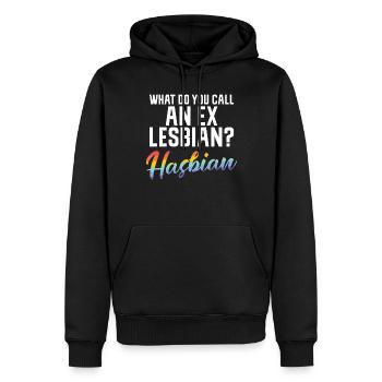 Lesbian Gifts - Männer Premium Bio Hoodie - Schwarz - Vorne - Nico (187cm)
