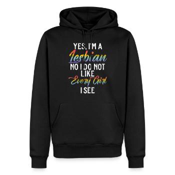 Lesbian Gifts - Männer Premium Bio Hoodie - Schwarz - Vorne - Nico (187cm)