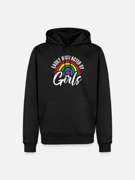 Lesbian Gifts - Men’s Premium Organic Hoodie - black