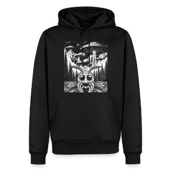 Alien UFO Invasion Selfie Mothman - Männer Premium Bio Hoodie - Schwarz - Vorne - Nico (187cm)