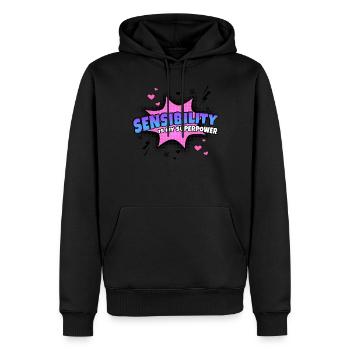 Sensitivity is my superpower trait - Men’s Premium Organic Hoodie - black - Front - Nico (187cm)