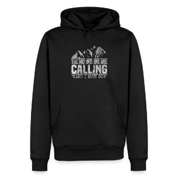 The mountains are calling, I've got to go, mountaineers - Men’s Premium Organic Hoodie - black - Front - Nico (187cm)