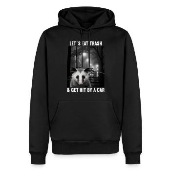 Lets eat Trash and get hit by a Car Opossum Possum - Männer Premium Bio Hoodie - Schwarz - Vorne - Nico (187cm)