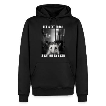 Lets eat Trash and get hit by a Car Opossum Possum - Männer Premium Bio Hoodie - Schwarz - Vorne - Nico (187cm)