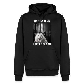 Permet de manger des ordures et de se faire frapper par un opossum de voiture - Sweat à capuche Premium bio Homme - noir - Devant - Nico (187cm)