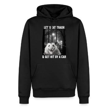 Permet de manger des ordures et de se faire frapper par un opossum de voiture - Sweat à capuche Premium bio Homme - noir - Devant - Nico (187cm)