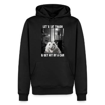 Lets eat Trash and get hit by a Car Opossum Possum - Männer Premium Bio Hoodie - Schwarz - Vorne - Nico (187cm)