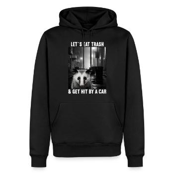 Lets eat Trash and get hit by a Car Opossum Possum - Männer Premium Bio Hoodie - Schwarz - Vorne - Nico (187cm)