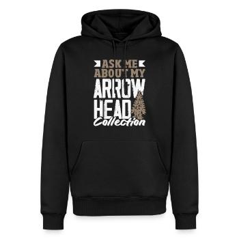 Arrowhead Hunter Bogenschießen Arrowhead - Männer Premium Bio Hoodie - Schwarz - Vorne - Nico (187cm)