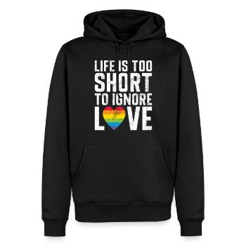Lesbian Gifts - Männer Premium Bio Hoodie - Schwarz - Vorne - Nico (187cm)