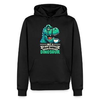 Grumpy Trex Dinosaur With - Men’s Premium Organic Hoodie - black - Front - Nico (187cm)
