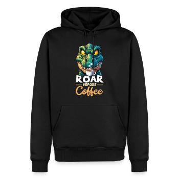 Grumpy Trex Dinosaur With - Men’s Premium Organic Hoodie - black - Front - Nico (187cm)