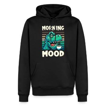 Grumpy Trex Dinosaur With - Men’s Premium Organic Hoodie - black - Front - Nico (187cm)