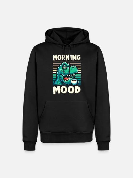 Grumpy Trex Dinosaur With - Men’s Premium Organic Hoodie - black