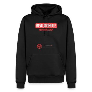 Lycée Jeunes Filles Lycée 2024 - Sweat à capuche Premium bio Homme - noir - Devant - Nico (187cm)