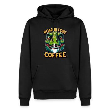 Dinosaure Trex avec - Sweat à capuche Premium bio Homme - noir - Devant - Nico (187cm)