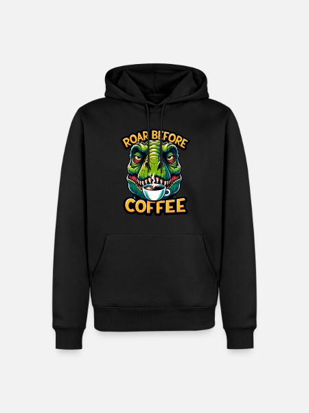 Grumpy Trex Dinosaur With - Men’s Premium Organic Hoodie - black