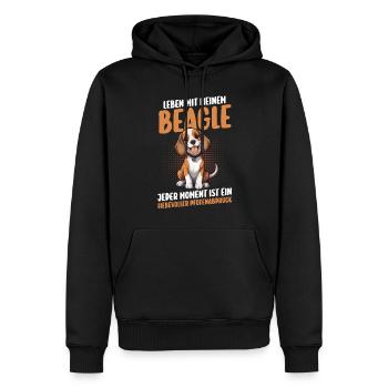 Hund Beagle - Männer Premium Bio Hoodie - Schwarz - Vorne - Nico (187cm)