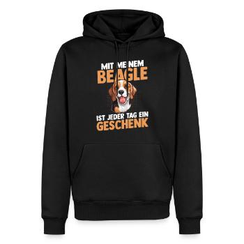 Hund Beagle - Männer Premium Bio Hoodie - Schwarz - Vorne - Nico (187cm)
