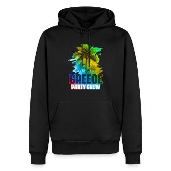 Grèce Fête Crew Coloré - Sweat à capuche Premium bio Homme - noir - Devant - Nico (187cm)