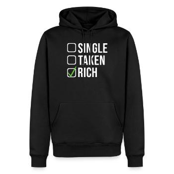 Cadeau unique - Sweat à capuche Premium bio Homme - noir - Devant - Nico (187cm)