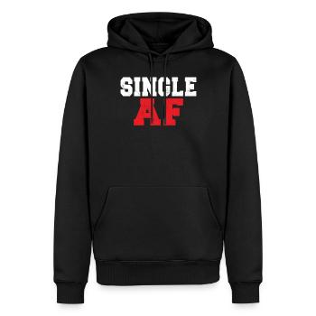 Single Gift - Männer Premium Bio Hoodie - Schwarz - Vorne - Nico (187cm)