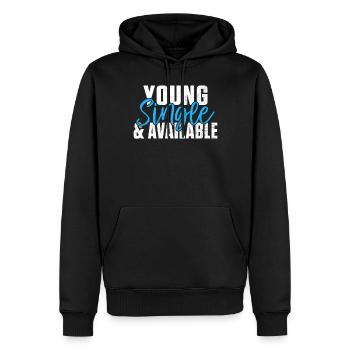 Cadeau unique - Sweat à capuche Premium bio Homme - noir - Devant - Nico (187cm)