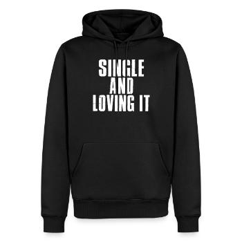 Cadeau unique - Sweat à capuche Premium bio Homme - noir - Devant - Nico (187cm)