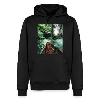 Termas Geométricas, Chile - Men’s Premium Organic Hoodie - black - Front - Nico (187cm)
