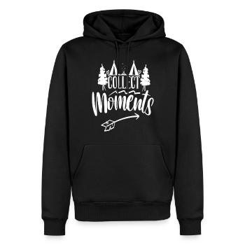 Momente sammeln - Camping Love - Männer Premium Bio Hoodie - Schwarz - Vorne - Nico (187cm)