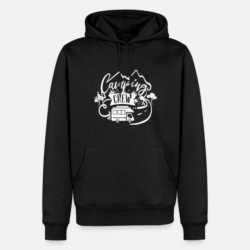 Camping-Crew - Männer Premium Bio Hoodie - Schwarz