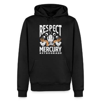 Planètes rétrogrades Mercure Rétrograde - Sweat à capuche Premium bio Homme - noir - Devant - Nico (187cm)