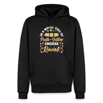 Lustige Italienisches Ravioli Pasta - Männer Premium Bio Hoodie - Schwarz - Vorne - Nico (187cm)
