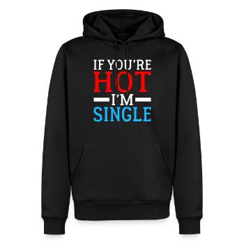 Single Gift - Männer Premium Bio Hoodie - Schwarz - Vorne - Nico (187cm)